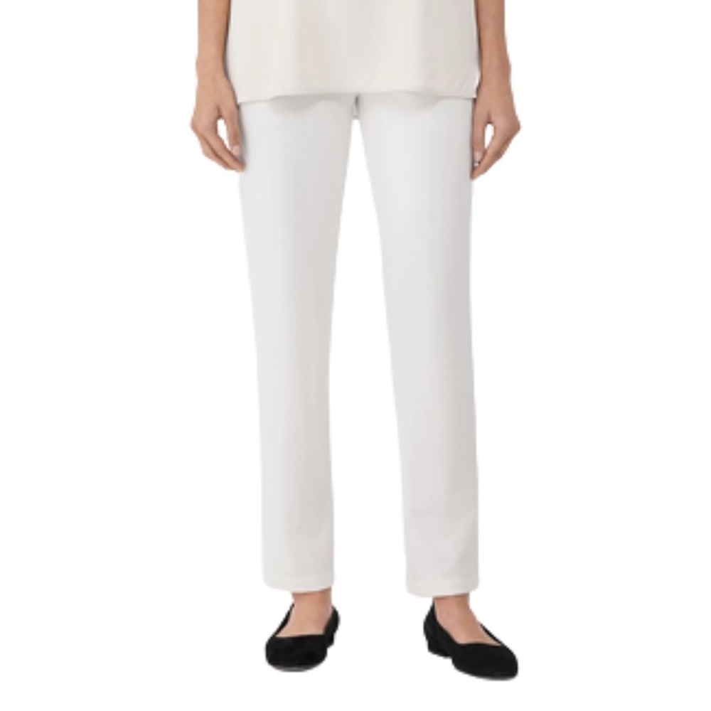 NWT Eileen Fisher Washable Flex Ponte Pant Slim Fit Ankle Length in Ivory Sz. 3X